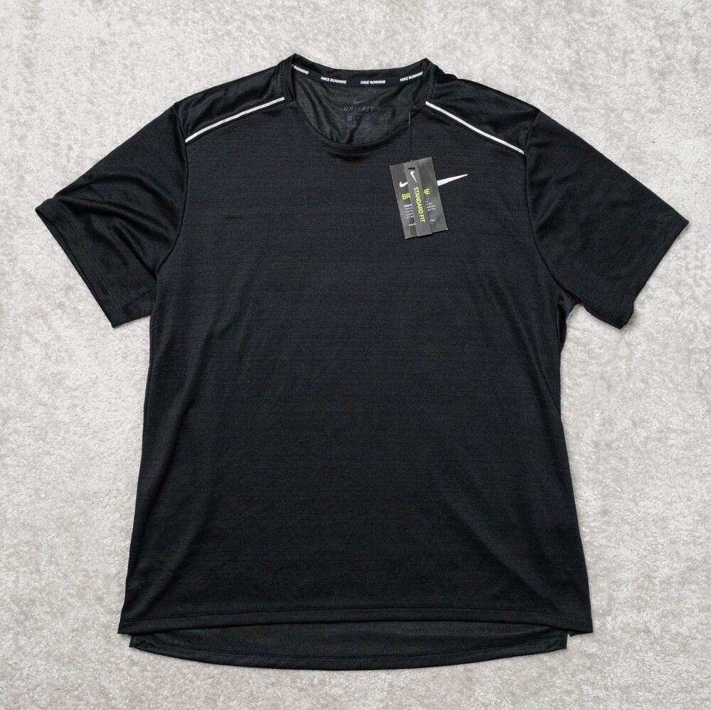 Nike Dri-Fit Standard Fit Black Running T-shirt Mens Size XL NWT